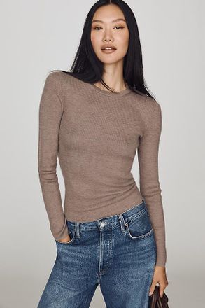 Maeve Markie Lightweight 100% Cashmere Long-Sleeve Sweater
