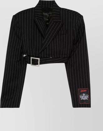Jean Paul Gaultier cropped tailored jacket zip belt