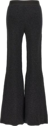 Palm Angels Womens Black Viscose Flared Pants