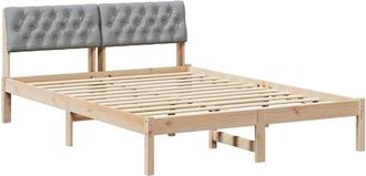 vidaXL Estructura De Cama Marr&oacute;n Y Gris Claro 150 X 200 Cm Vidaxl