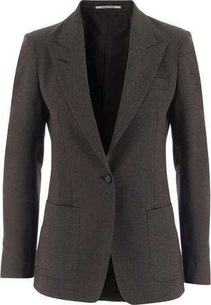 Tagliatore Stretch Wool Jacket - Dames - Blazers - Bruin - L - Wol - Jassen