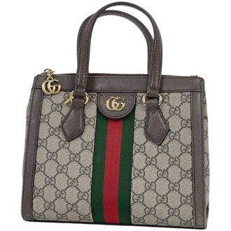 Gucci Beige Brown Gg Supreme Tote Bag (Pre-Owned)