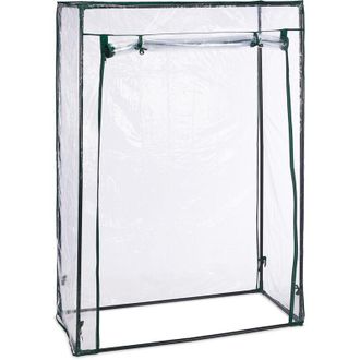 Relaxdays 3x serra per pomodori, acciaio e PVC, HLP: 150 x 100 x 50 cm, serra da giardino e balcone, trasparente