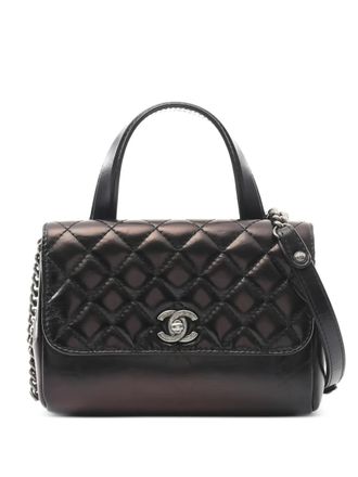 Chanel 2016-2017 diamond-quilted chain-strap tote bag - women - Calf Leather - One Size - Black