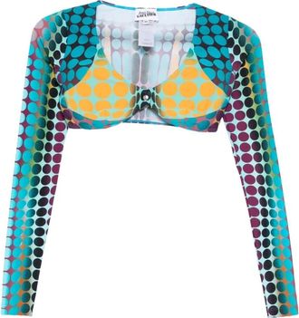 Jean Paul Gaultier Tops, Dames, Veelkleurig, S, Square Neck Cropped Top