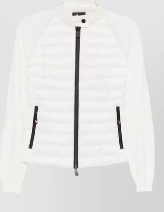 Moncler high neck cardigan jacket quilted front