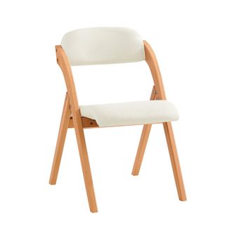 SoBuy Sobuy - Silla Plegable De Madera Con Asiento Y Respaldo Tapizado Sill&oacute;n Para Cocina Oficina Blanco 47 X 60 X 77 Cm Fst92-w Es