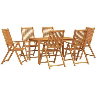 vidaXL Conjunto De Comedor De Jard&iacute;n 7 Pcs Marr&oacute;n