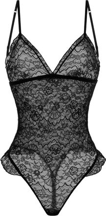 John Richmond Body van geborduurd kant - Dames - Bodies - Zwart - L - Tops