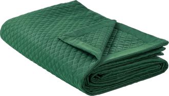 Beliani Beliani - Colcha Cama Manta Decorativa Estampado Poli&eacute;ster Verde 200 X 220 Cm Nape