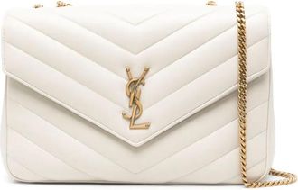 Saint Laurent White Loulou Large Shoulder Bag