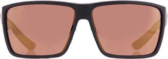 Costa Gold Mirror Polarized Glass Rectangular Mens Sunglasses 6S9121 912107 64