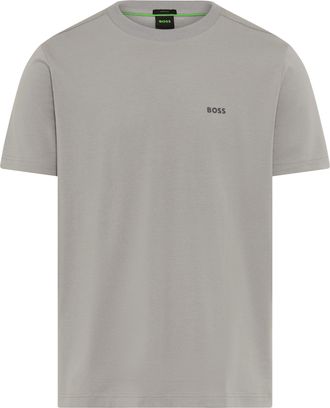 Boss Green by Hugo Boss Rundhalsshirt BOSS GREEN Tee, Herren, Gr. 4XL, open grau063, Single Jersey, Obermaterial: 95% Baumwolle, 5% Elasthan, regular fit h&uuml;ftlang, Rundhals, 