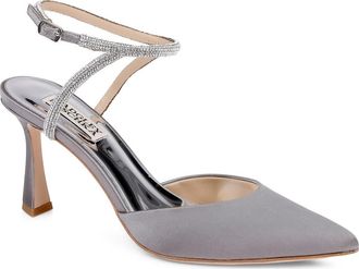 Badgley Mischka Collection Kamilah Ankle Strap Pump in Grey Satin at Nordstrom, Size 8.5