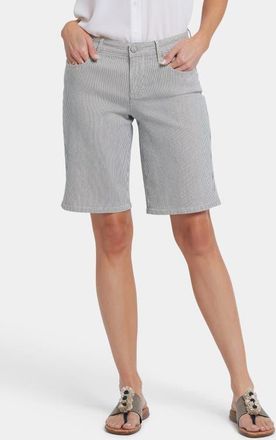 NYDJ Lilly Straight Leg Denim Shorts in Luarca Stripe at Nordstrom, Size 12