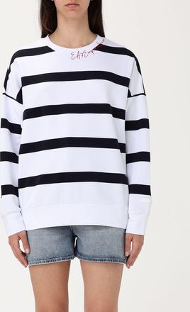 Emporio Armani Felpa a girocollo a righe con logo EA7