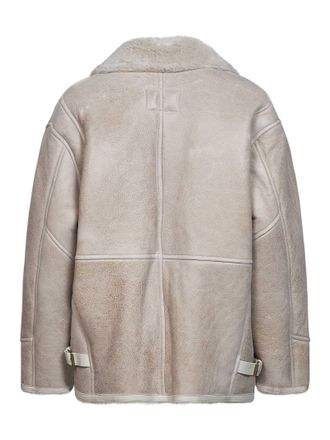 Isabel Marant Womens Sheepskin Bomber Jacket Adelina-Gb Ecru Lambskin