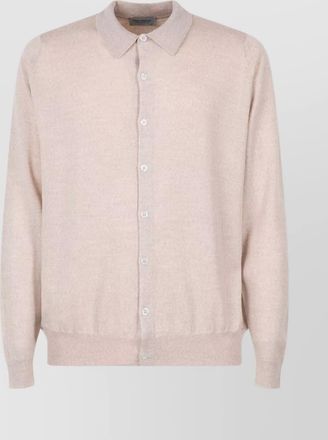John Smedley fine knit polo collar cardigan