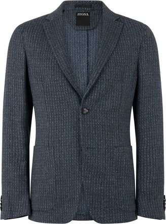 Ermenegildo Zegna Blue Notched Lapel Blazer