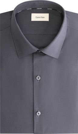Calvin Klein Businesshemd CALVIN KLEIN SLIM ESSENTIALS POPLIN STR SLD, Herren, Gr. 37, N-Gr, schwarz (carbon), Web, Obermaterial: 97% Baumwolle, 3% Elasthan, unifa