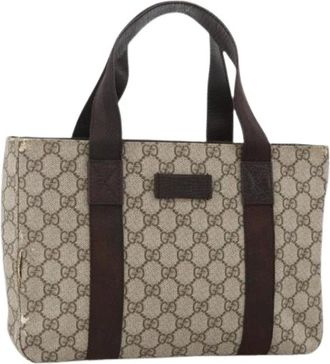 Gucci Pre-owned Tote Bags, female, Beige, Size: ONE SIZE Pre-owned Vintage Tote Bag with Pouch