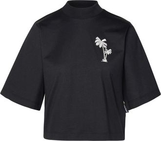 Palm Angels Hoge hals T-shirt - Dames - T-shirts - Zwart - M - Tops