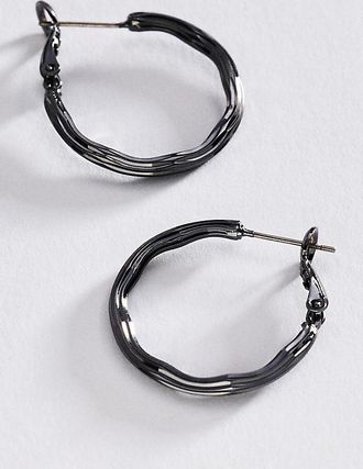 Anthropologie Ribbed Hoop Earrings