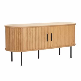 Oviala Mueble TV en melamina y acero 120 cm beige