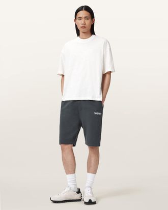 AllSaints Emblem Mid Rise Cotton Sweat Shorts