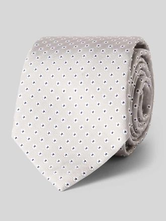 Gierremilano Seidenkrawatte aus reiner Seide mit Logo-Patch (7,5cm) in Silber, Gr&ouml;&szlig;e 1