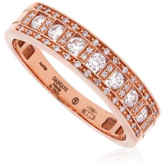 Damiani Belle Epoque 18k Rose Gold Diamond Ring, Brand Size 16 (US 7.5)