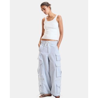 Cynthia Rowley Seersucker Madras Cargo Pants