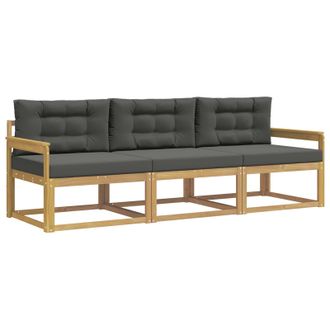 vidaXL Conjunto De Sof&aacute;s De Exterior 3 Pcs Blanco Y Antracita Vidaxl
