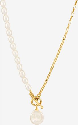 Dower & Hall Timeless Keshi Pearl Drop Chain Necklace in Yellow Gold Vermeil at Nordstrom, Size 18