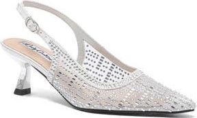 Lady Couture Linda Kitten Heel Slingback Pump in Silver at Nordstrom Rack, Size 13