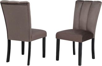 Best Master Furniture Sheridan Velvet Dining Chairs, Set of 2, Cedar Brown