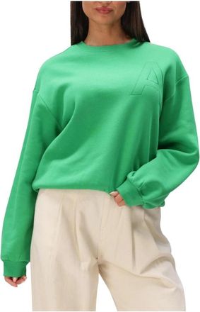 ALIX The Label Alix The Label, Hoodies & sweatvesten, Dames, Groen, L, Katoen, Gebreide Geborduurde A Trui