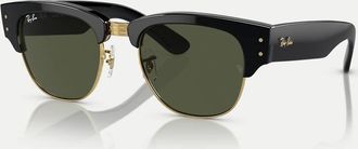 Ray-Ban Clubmaster Mega - Occhiali da sole oro e neri con lenti verdi-Nero