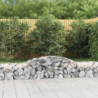 Berkfield Home Arched Gabion Baskets 10 pcs 300x50x40/60 cm Galvanised Iron in Silver