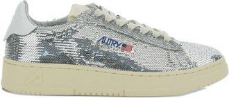 Autry Womens Medalist Low Sneakers Silver Polyester Trainers