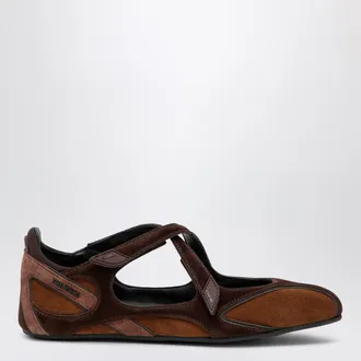 The Attico Ballerina Floor 01 in suede marrone con cinturini