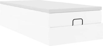 vidaXL Estructura Cama Otomana Colch&oacute;n Cuero Sint&eacute;tico Blanco 90x200cm Vidaxl