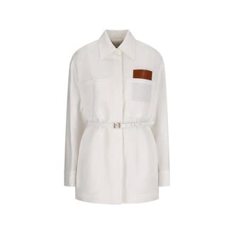 Fendi Dames, Jassen, Wit, Maat: L Katoen