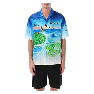Casablanca Short Sleeve Shirts, male, Multicolor, Size: L Beyond Destiny Cuban Collar SS Shirt
