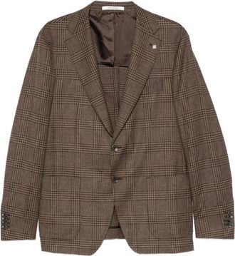 Tagliatore Geruite Jas - Heren - Blazers - Bruin - L - Wol - Jassen