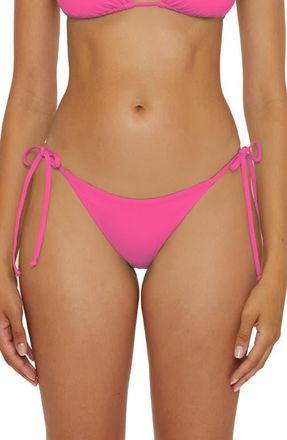BECCA by Rebecca Virtue Color Code Side Tie Bikini Bottoms in Rose Berry at Nordstrom, Size X-Small