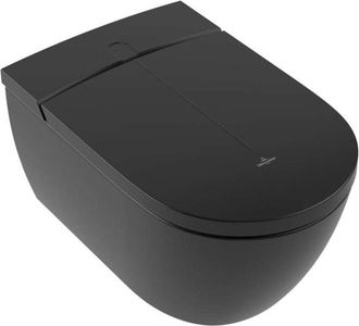 Villeroy & Boch ViClean - Bidet elettronico con ceramica, Rimless, CeramicPlus, SoftClosing, Pure Black V0E200R7 - Villeroy&boch