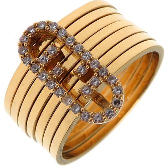 Fendi Gold Plating Band Ring (Pre-Owned)