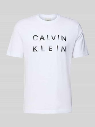 Calvin Klein T-Shirt mit Label-Print in Weiss, Gr&ouml;&szlig;e XL