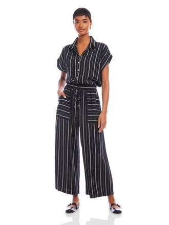 Fifteen Twenty Amanda Cropped Pants In Menswear Stripe